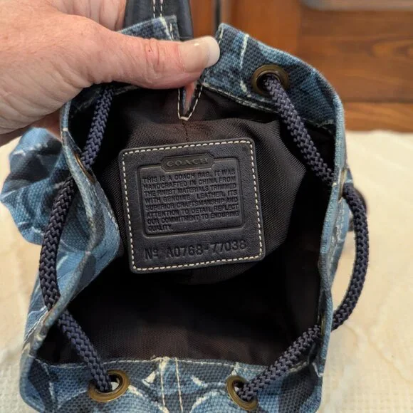 Coach Denim Bucket Mini Wristlet/bag - Picture 9 of 10